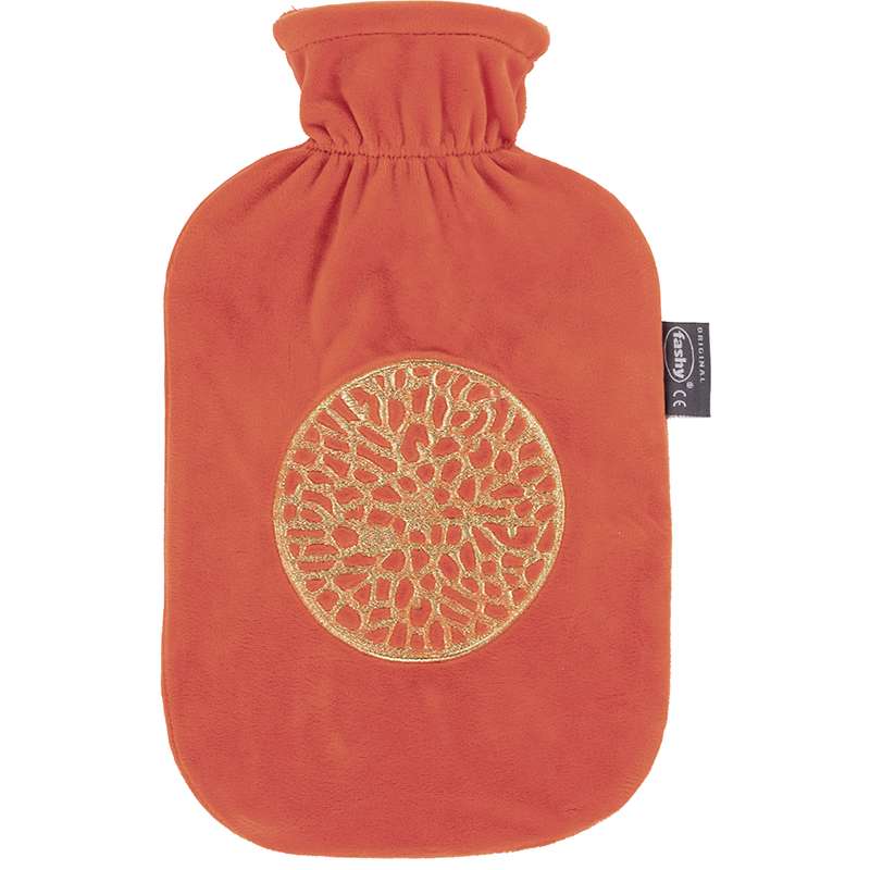 Hot Water Bottle Plush Cover Dark Orange 2.0L-FASHY-Matakana Pharmacy