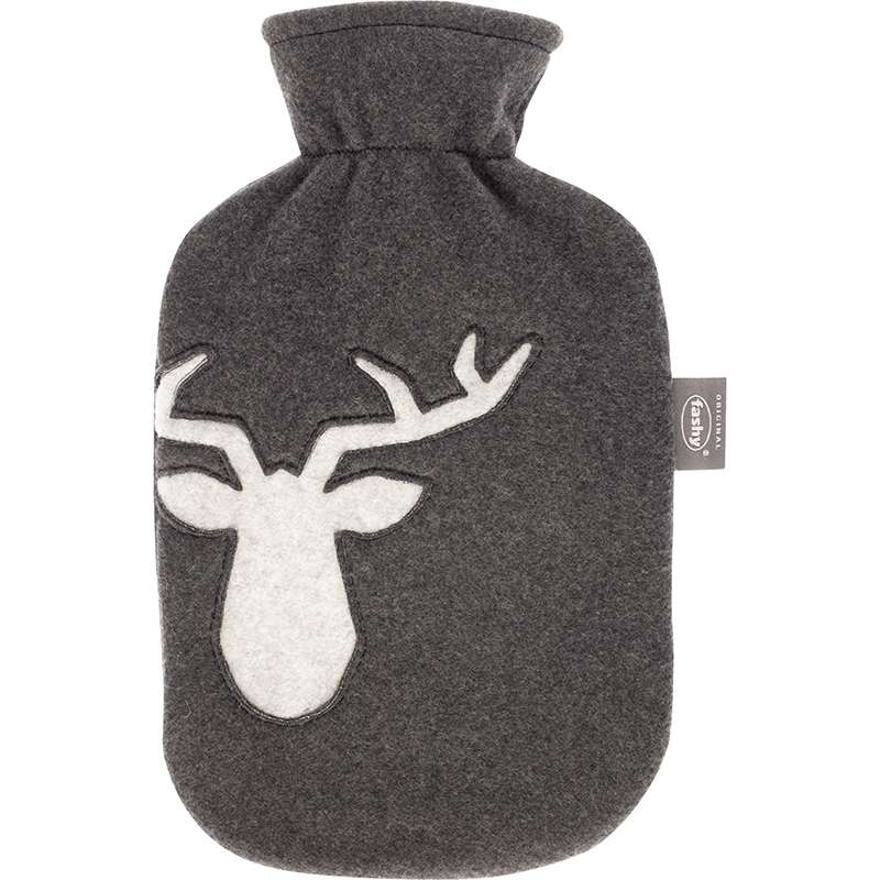 Hot Water Bottle with Fleece Cover Reindeer 2.0L-FASHY-Matakana Pharmacy