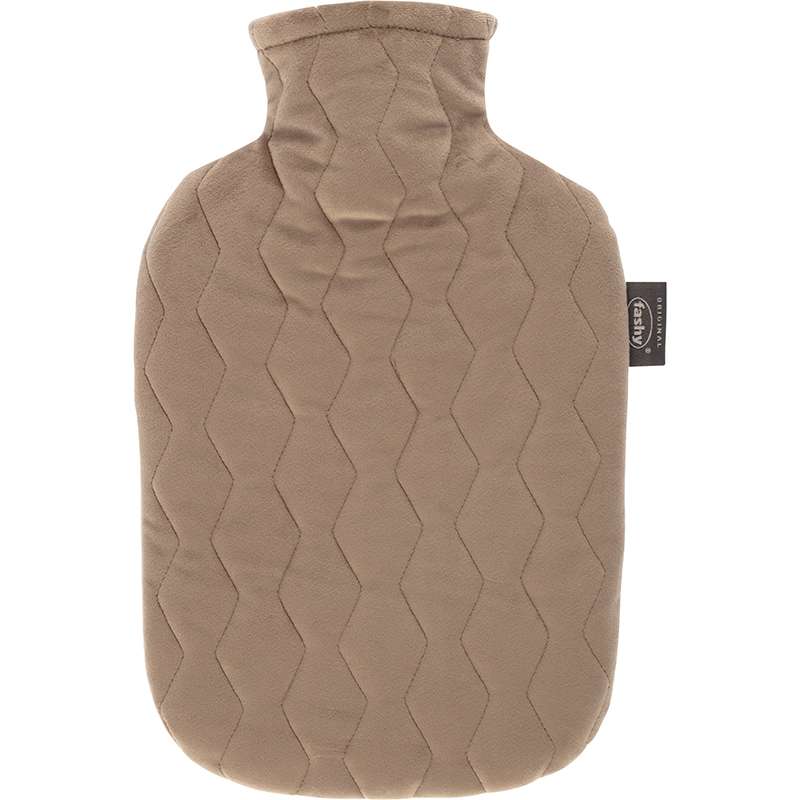 Hot Water Bottle with Quality Cover Beige 2.0L-FASHY-Matakana Pharmacy