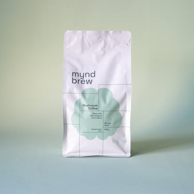 Mynd Brew mushroom coffee 500g bag, front of pack