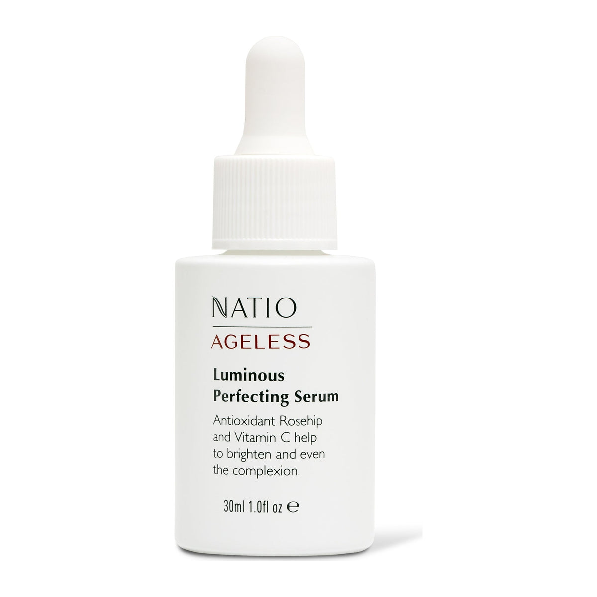 Ageless Lum. Perf. Serum 30ml by Natio, front of pack