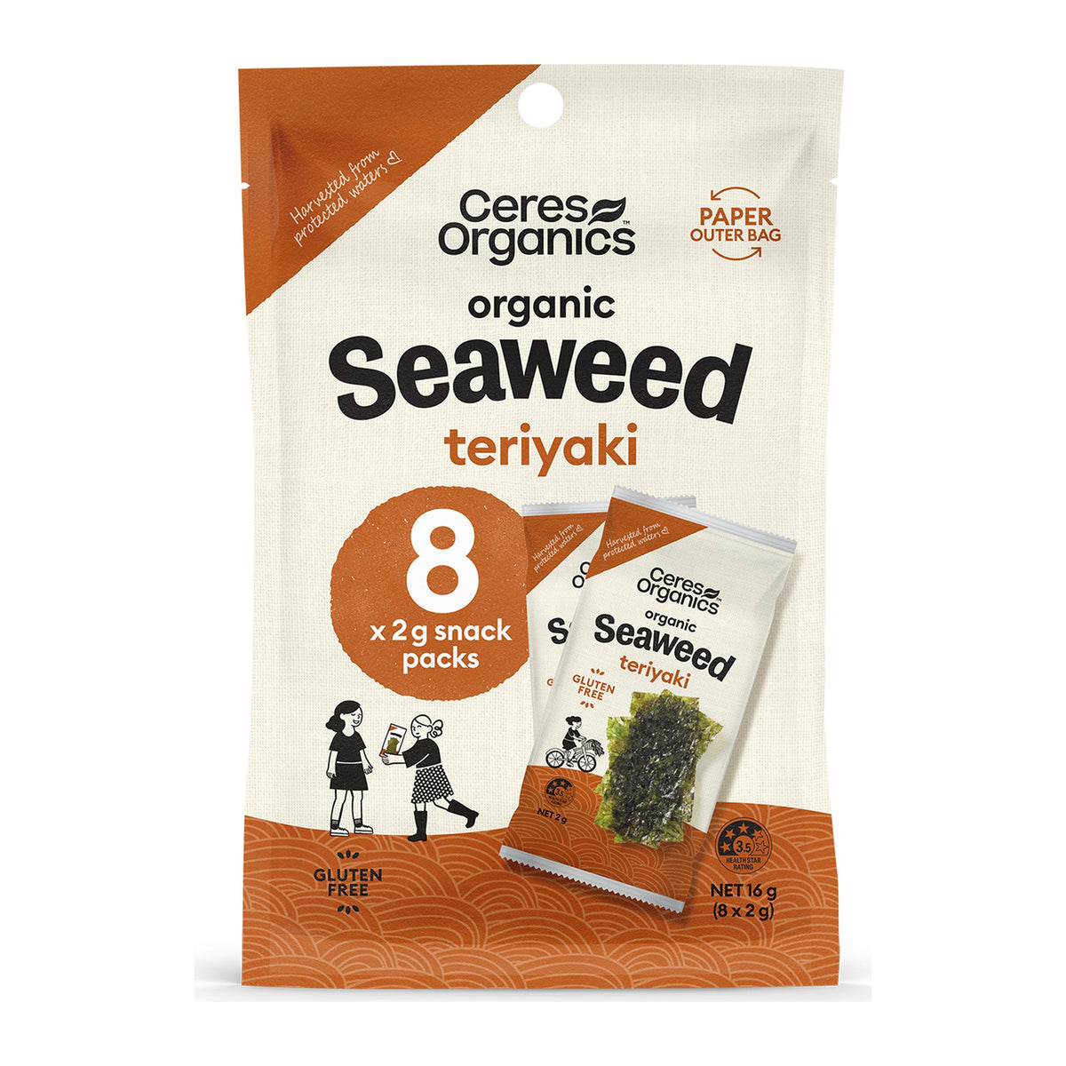 Organic Roasted Seaweed Multipack Teriyaki BBQ, front of pack