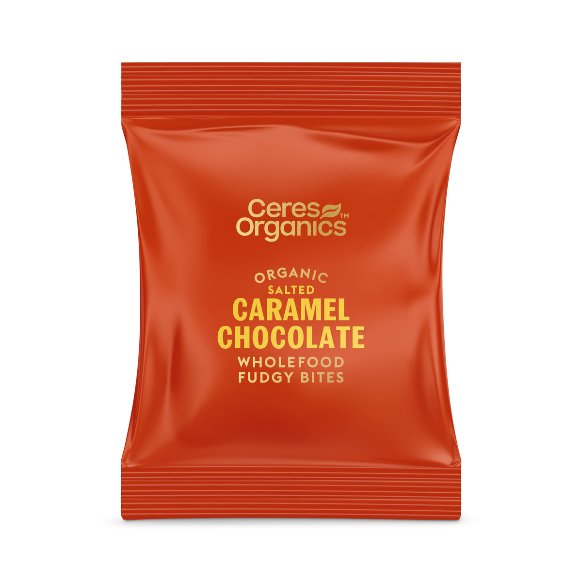 One of the four 30g Salted Caramel Chocolate Fudgy Bites packs inside the box