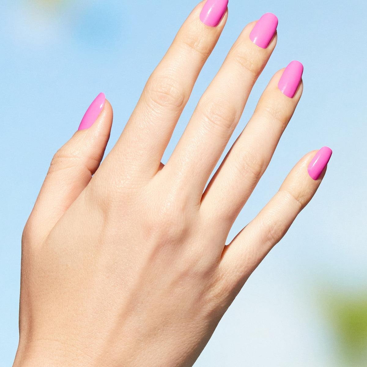 A manicure painted in OPI Emflowered