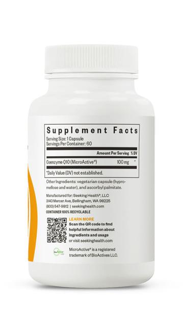 CoQ10 100mg 60 Capsules-Seeking Health-Matakana Pharmacy