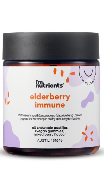 Elderberry Immune Gummies with Echinacea + Zinc 60 Gummies-I'm Nutrients-Matakana Pharmacy