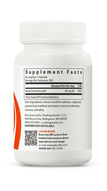 Niacin 100 Capsules-Seeking Health-Matakana Pharmacy