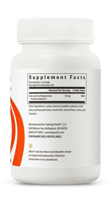 Zinc Lozenge 60 Lozenges | Seeking Health-Seeking Health-Matakana Pharmacy