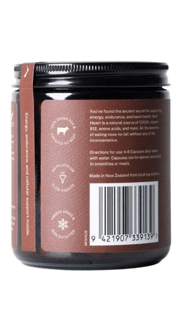 Beef Heart Capsules Jar | 150 Capsules-Mitchells Nutrition-Matakana Pharmacy