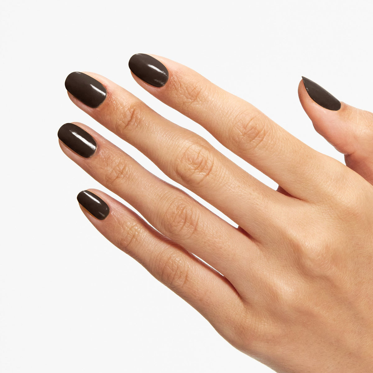 A manicure painted in OPI Brown to Earth