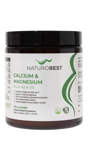 Calcium & Magnesium plus K2 & D3 (Lemon-Lime) 300g powder-NaturoBest-Matakana Pharmacy