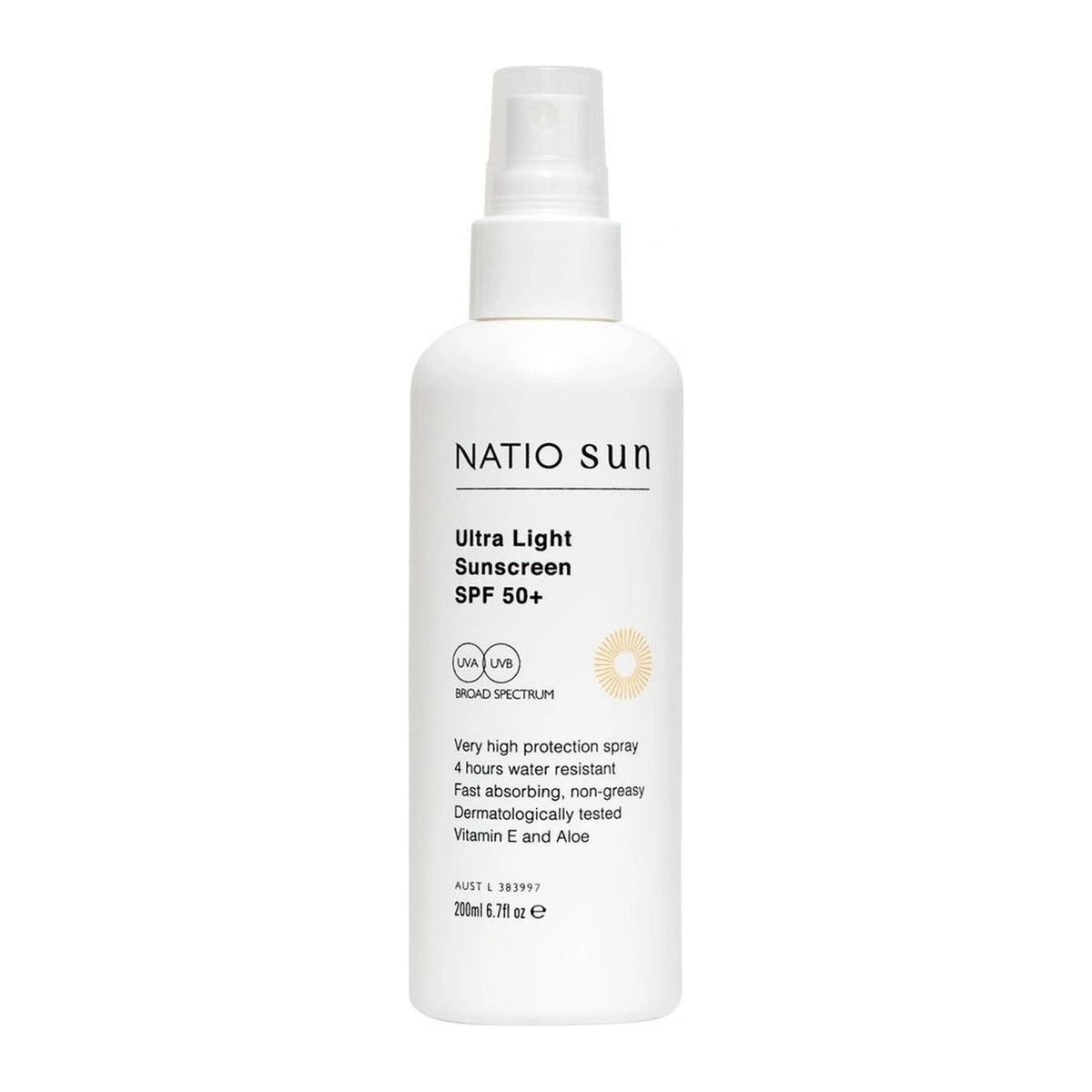 Natio Ultra Light Sunscreen SPF50+ Spray 200ml