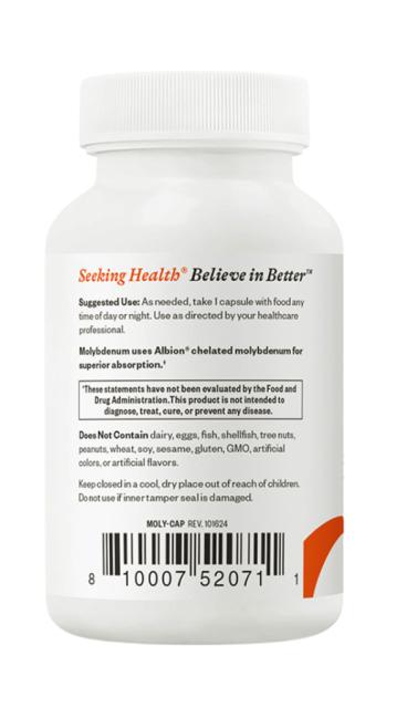 Molybdenum 90caps-Seeking Health-Matakana Pharmacy