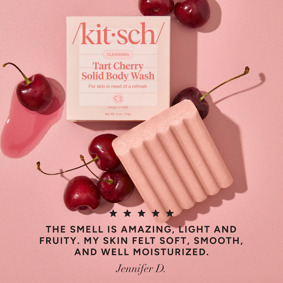 Cleansing Tart Cherry Solid Body Wash-KITSCH-Matakana Pharmacy