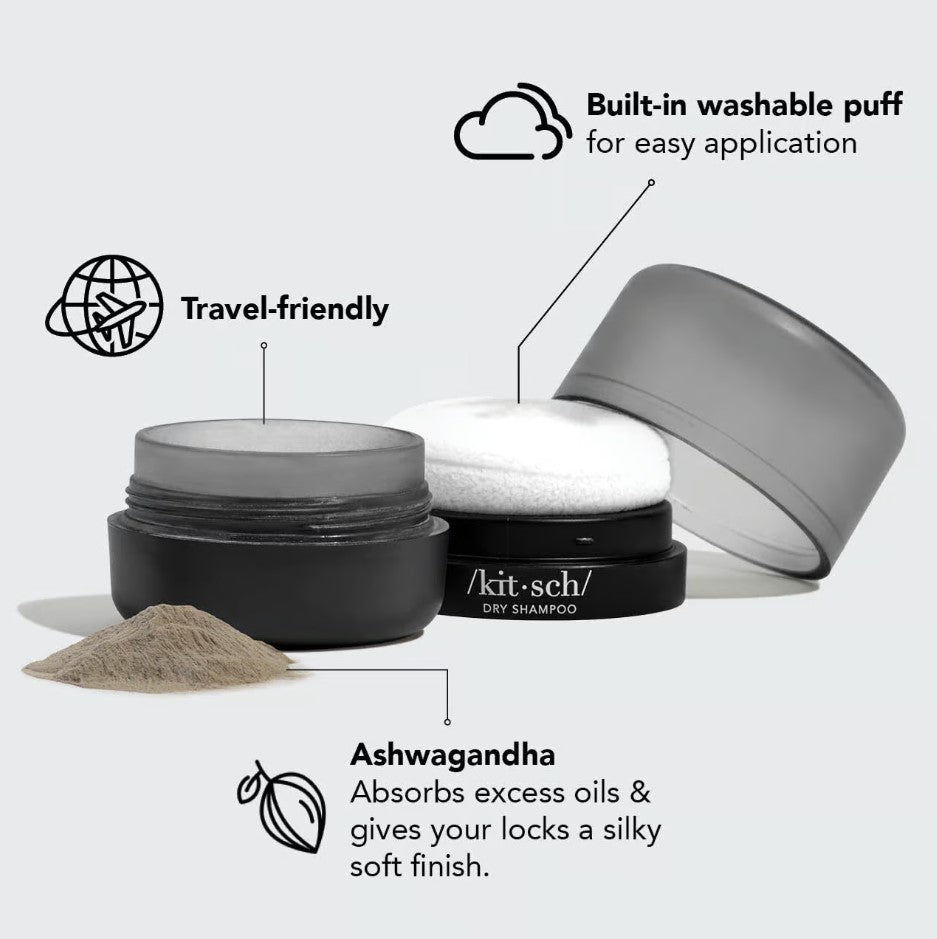 Volumising Rice Protein Dry Shampoo - Dark Tinted Powder-KITSCH-Matakana Pharmacy