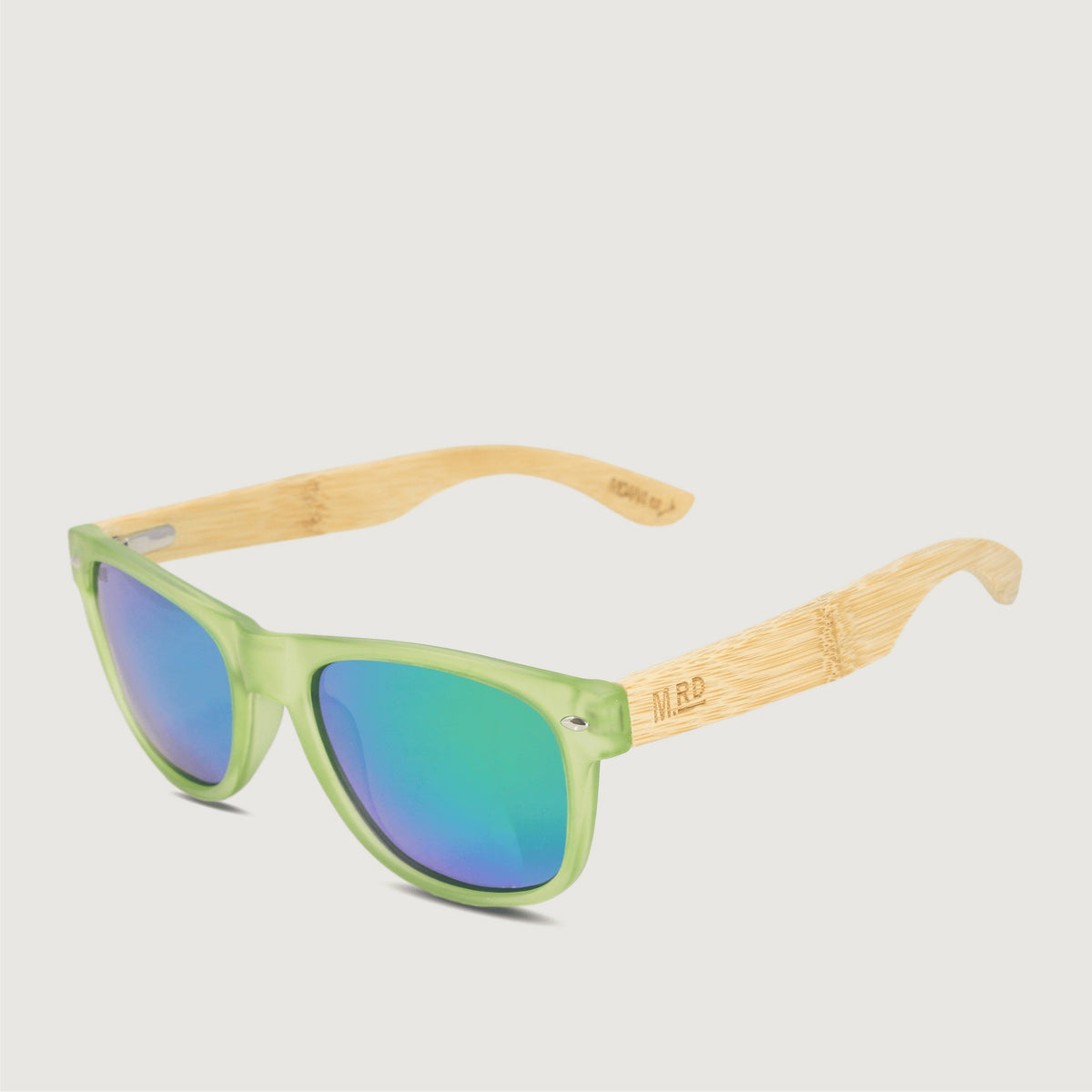 Moana Road 50/50 Sunglasses Ice Green with Bamboo Arms product shot