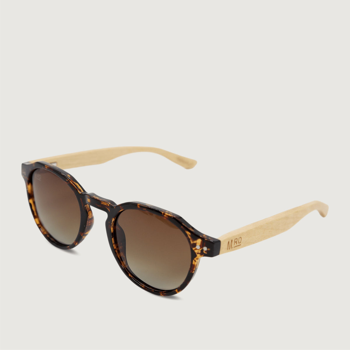 Moana Road Rocca Sunglasses Tortoiseshell with Wooden Arms product shot