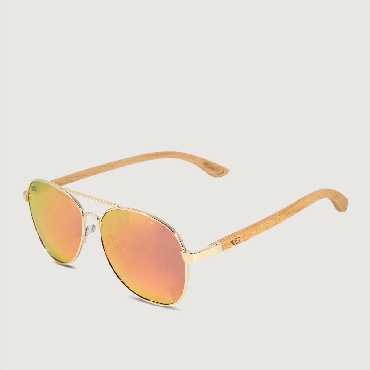 Moana Road Aviator Sunglasses Gold with Pink Reflective Lens product shot