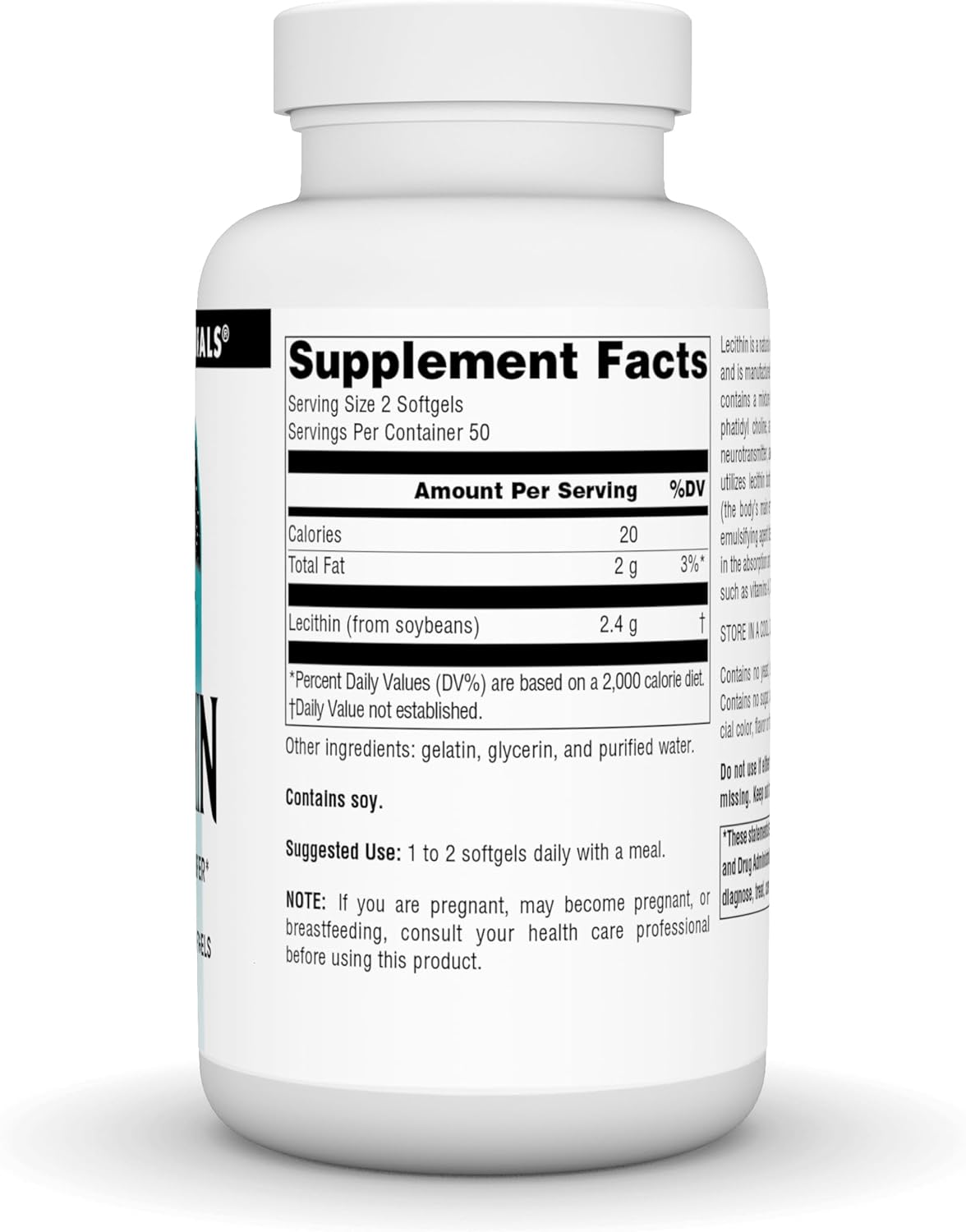 Lecithin 1200mg 100sg-Source Naturals-Matakana Pharmacy