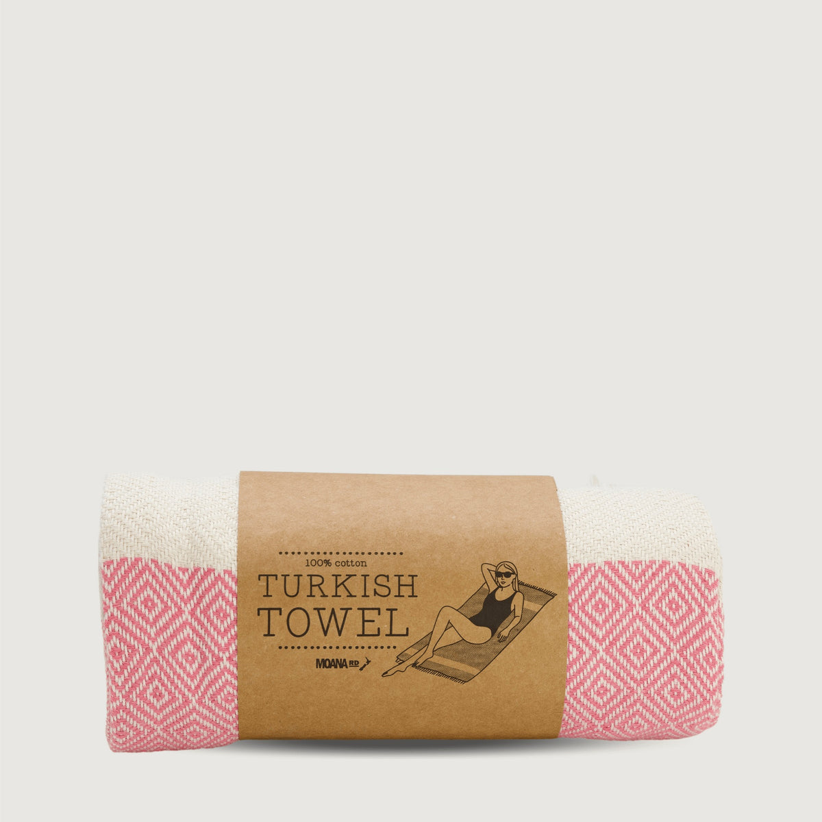 Moana Road Turkish Towel Pink Striped product shot