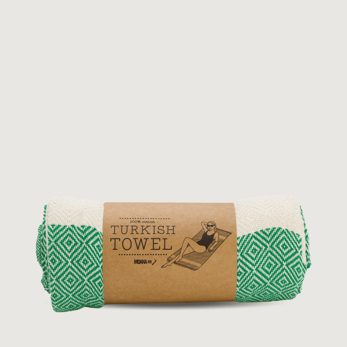 Moana Road Turkish Towel Green Striped product shot