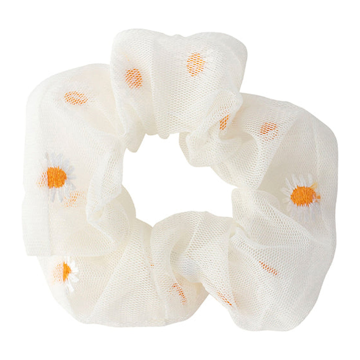 Elastic Scrunch Daisy White