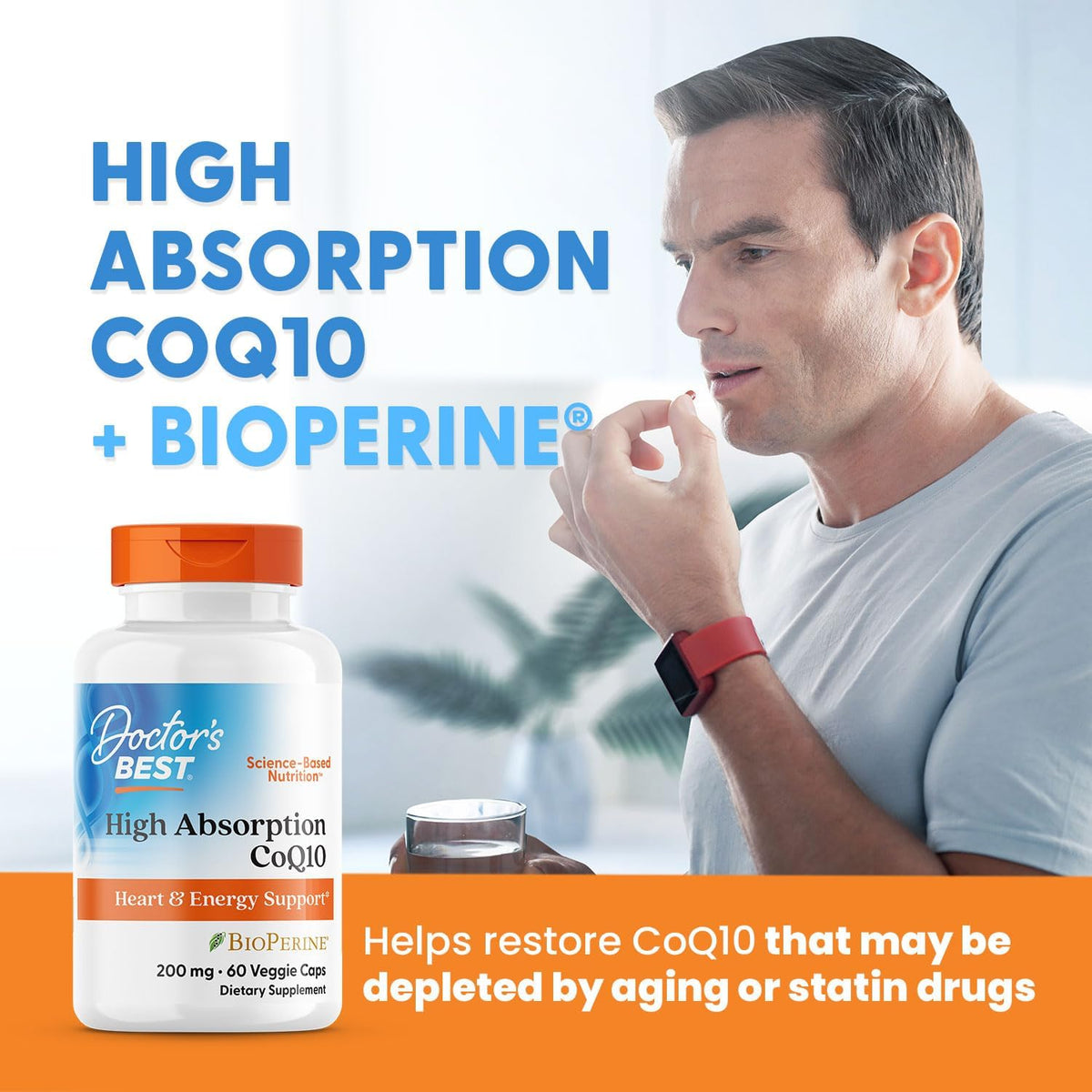 High Absorption CoQ10 with BioPerine 200mg 60 Capsules-Doctor's Best-Matakana Pharmacy