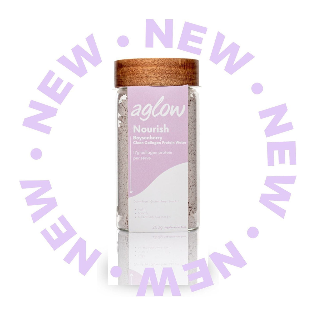 Aglow Protein Water Refill 200g - Boysenberry