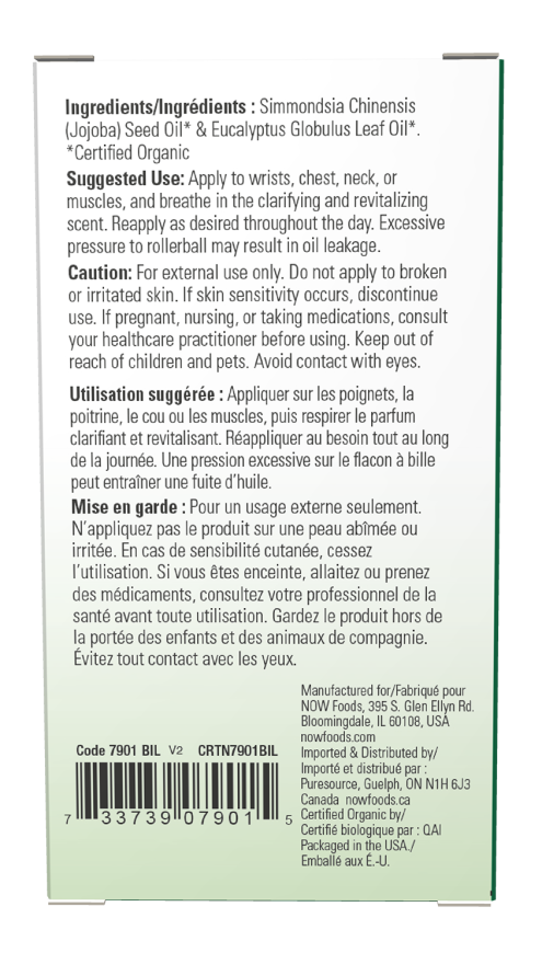 NOW Essential Oils Eucalyptus Essential Oil Blend Roll-On 10ml-NOW Supplements-Matakana Pharmacy
