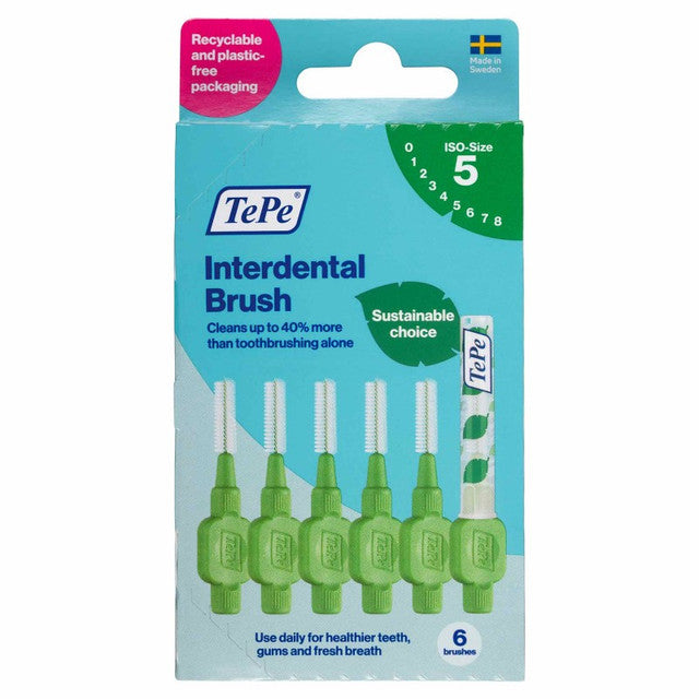 Tepe T/B I/dental 6pk Grn 0.8mm-Matakana Pharmacy