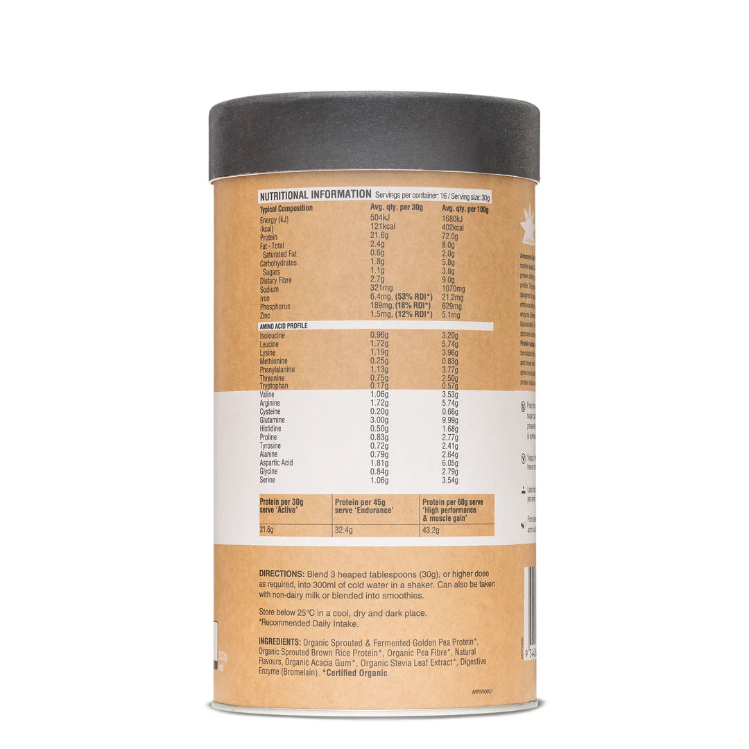 Image of Raw Protein Isolate Vanilla nutritional information