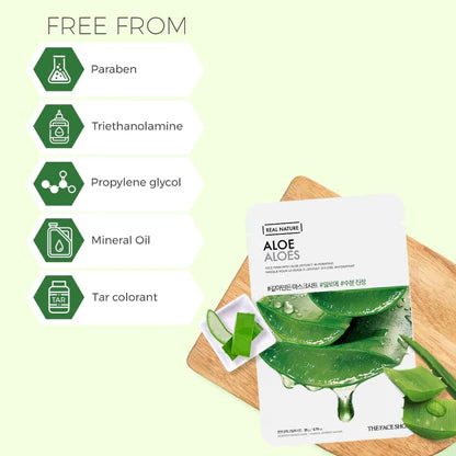 Real Nature Face Mask with Aloe Extract-THE FACE SHOP-Matakana Pharmacy