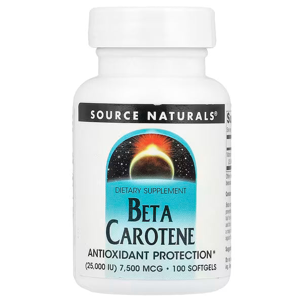 Beta Carotene 25000 IU 100 Soft Gel Caps-Source Naturals-Matakana Pharmacy