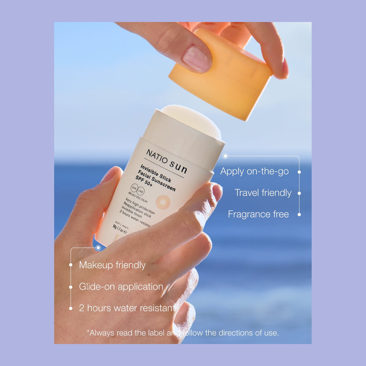 Natio Invisible Stick Facial Sunscreen SPF 50+