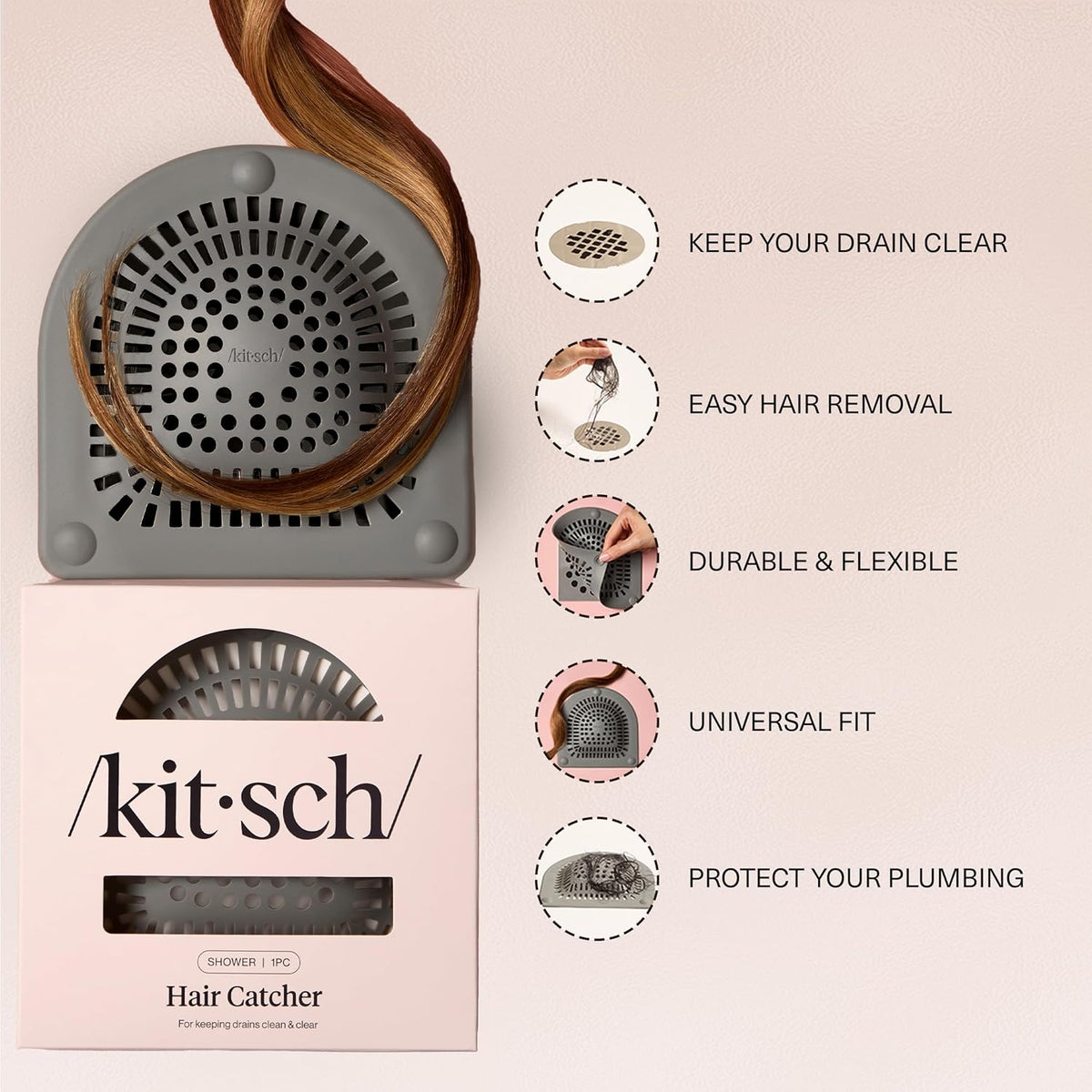Kitsch Hair Catcher- Gray-KITSCH-Matakana Pharmacy