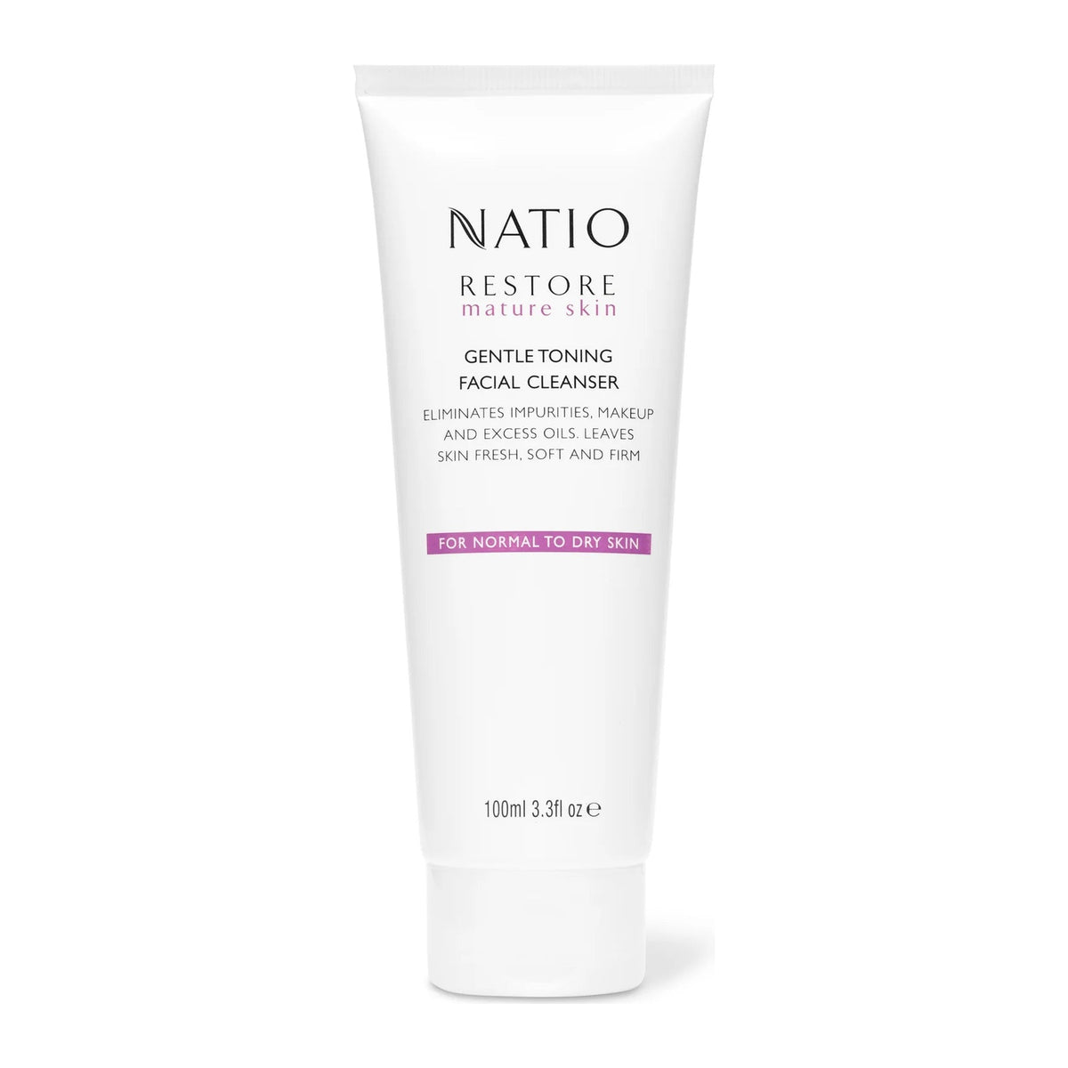 Rest Gntl Tone Fac Clnsr 100ml by Natio, front of pack