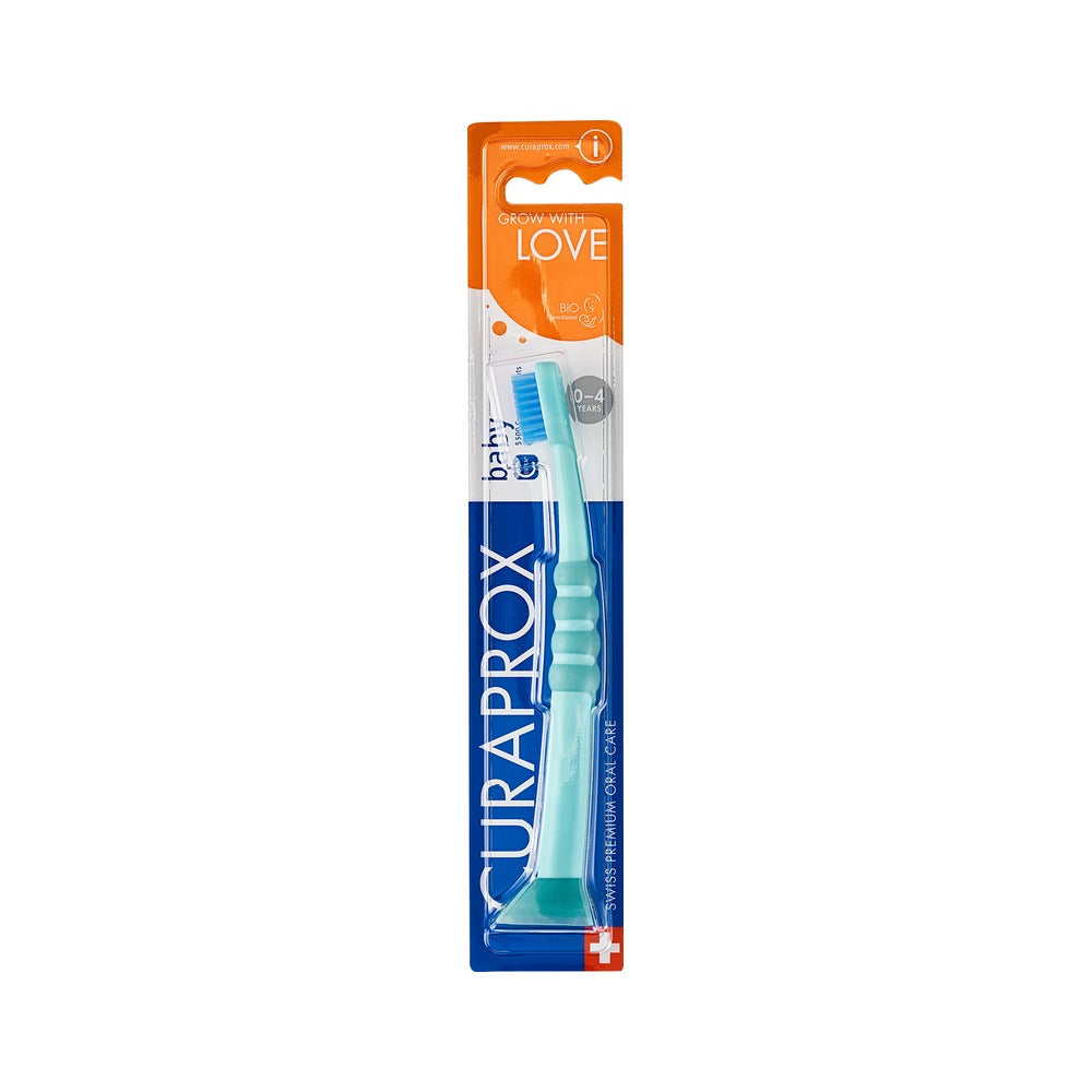 Curaprox baby toothbrush in its blister pack