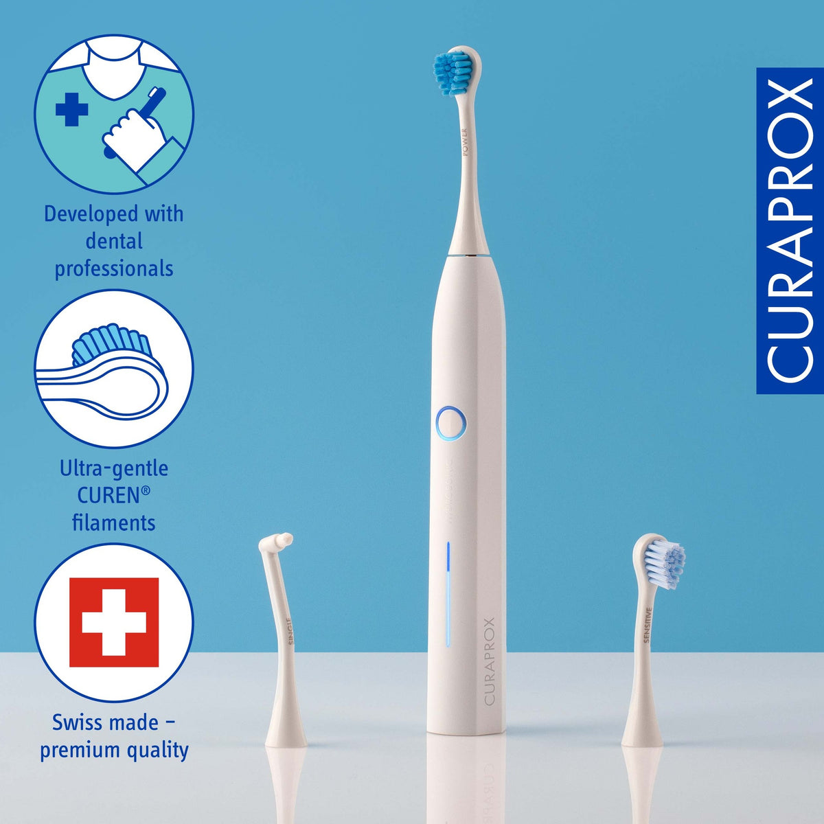 Curaprox Hydrosonic Pro, icons for 84,000 movements a minute and the Swiss-made brush heads