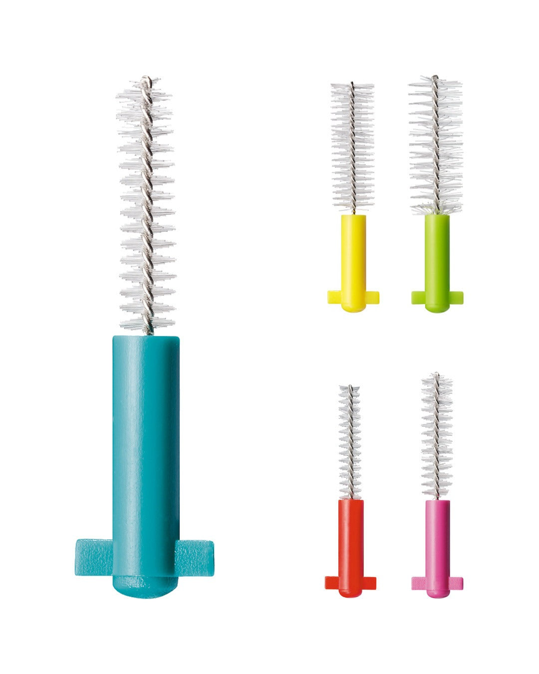 Curaprox CPS prime interdental brushes in the five sizes, 06 to 011