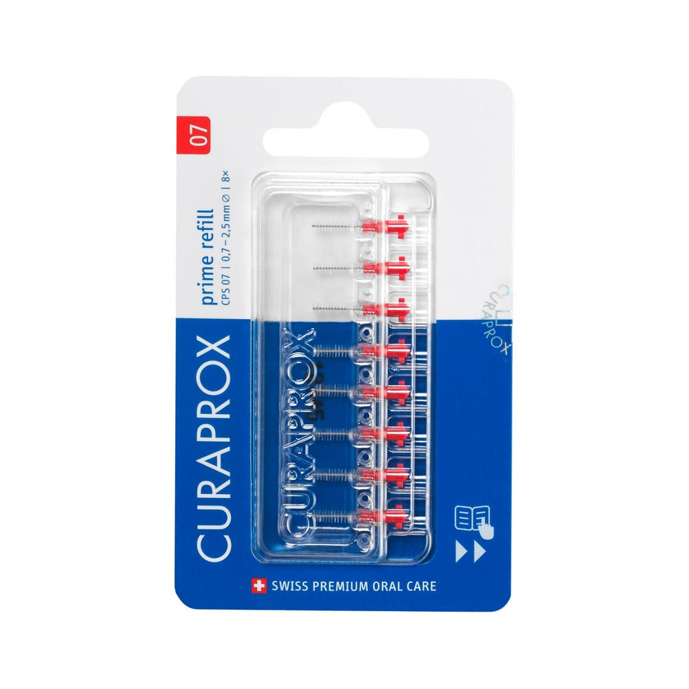 Curaprox CPS 07 prime interdental brush refills, pack of 8
