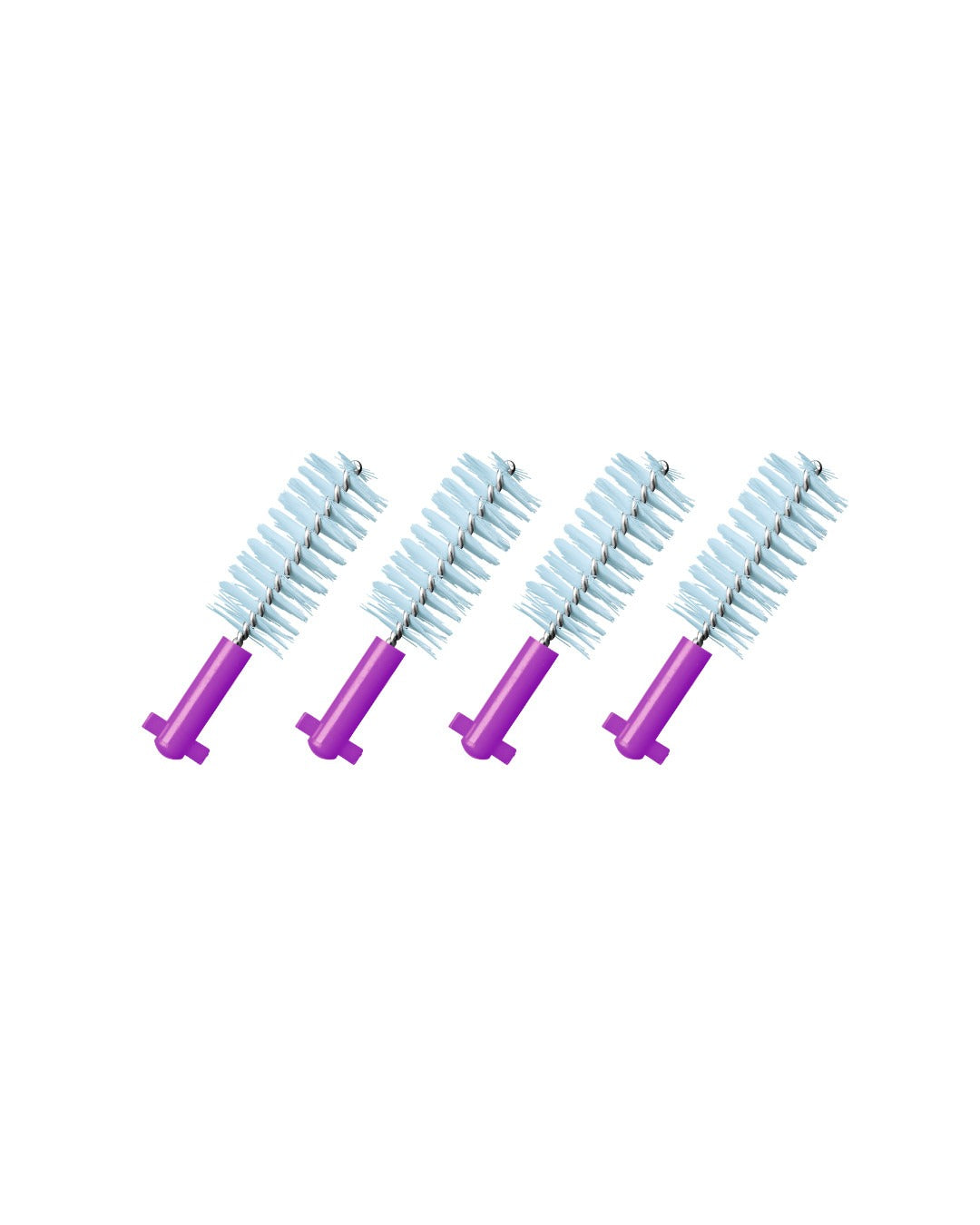 Four Curaprox CPS 406 perio interdental brushes laid out