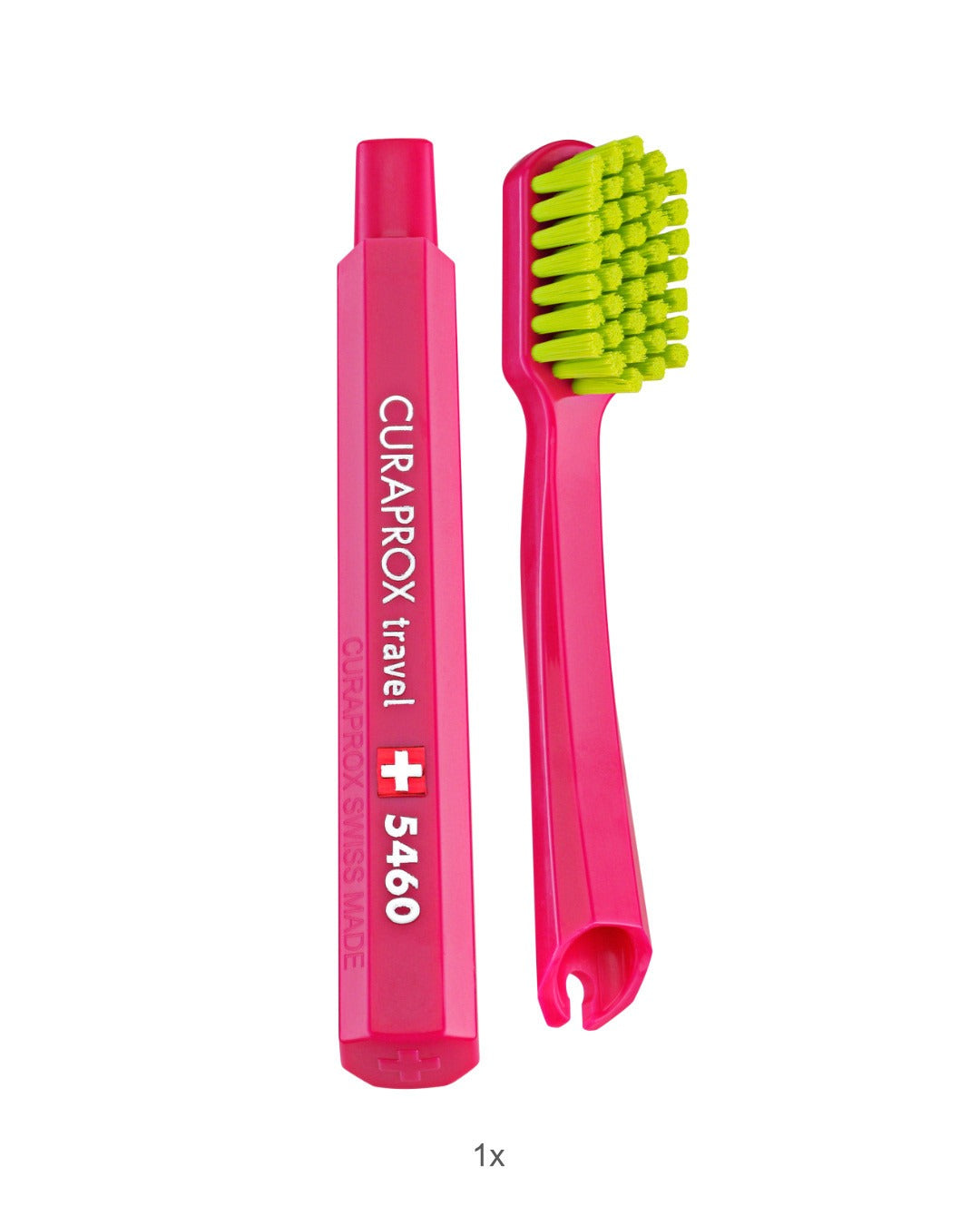 The two-piece CS 5460 travel toothbrush from the Curaprox travel set