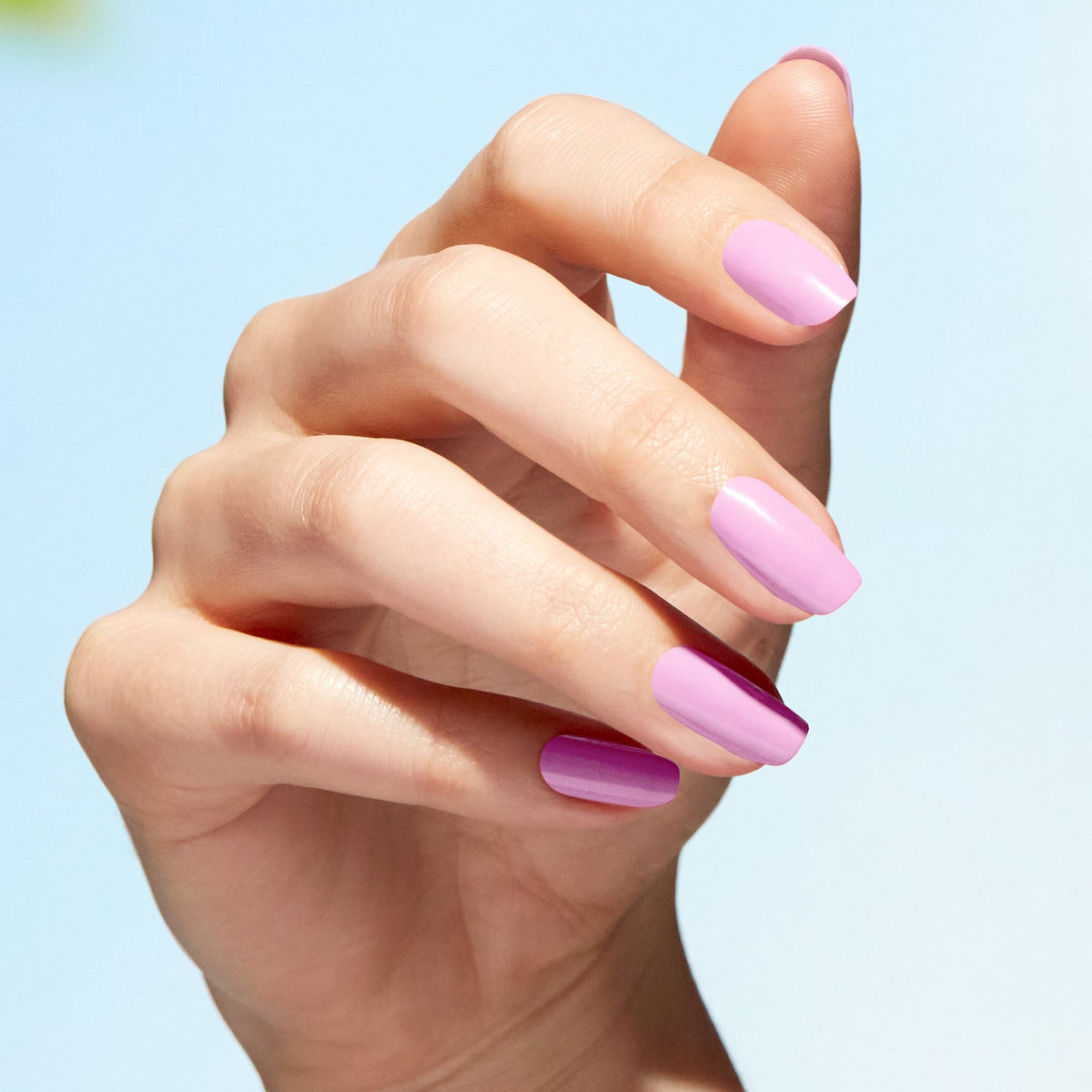 A manicure painted in OPI Natural Mauvement