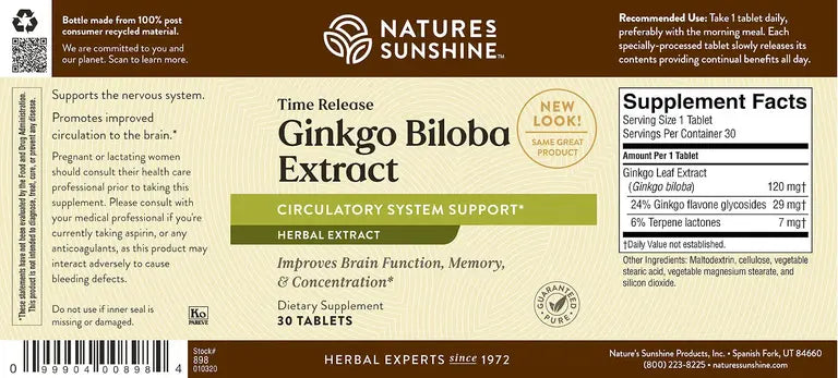 Gingko Biloba 30 Tablets-Matakana Pharmacy
