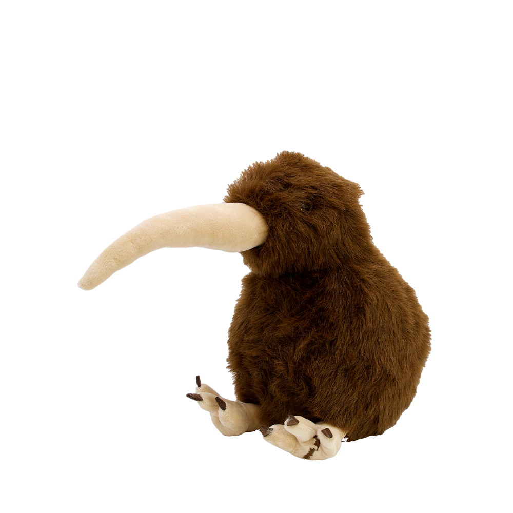 Plush toy resembling a Kiwi Bird on a white background