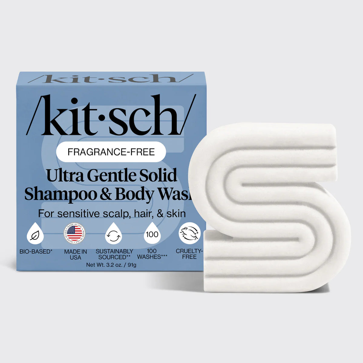 Ultra Sensitive Shampoo & Body Wash Bar Fragrance Free-KITSCH-Matakana Pharmacy