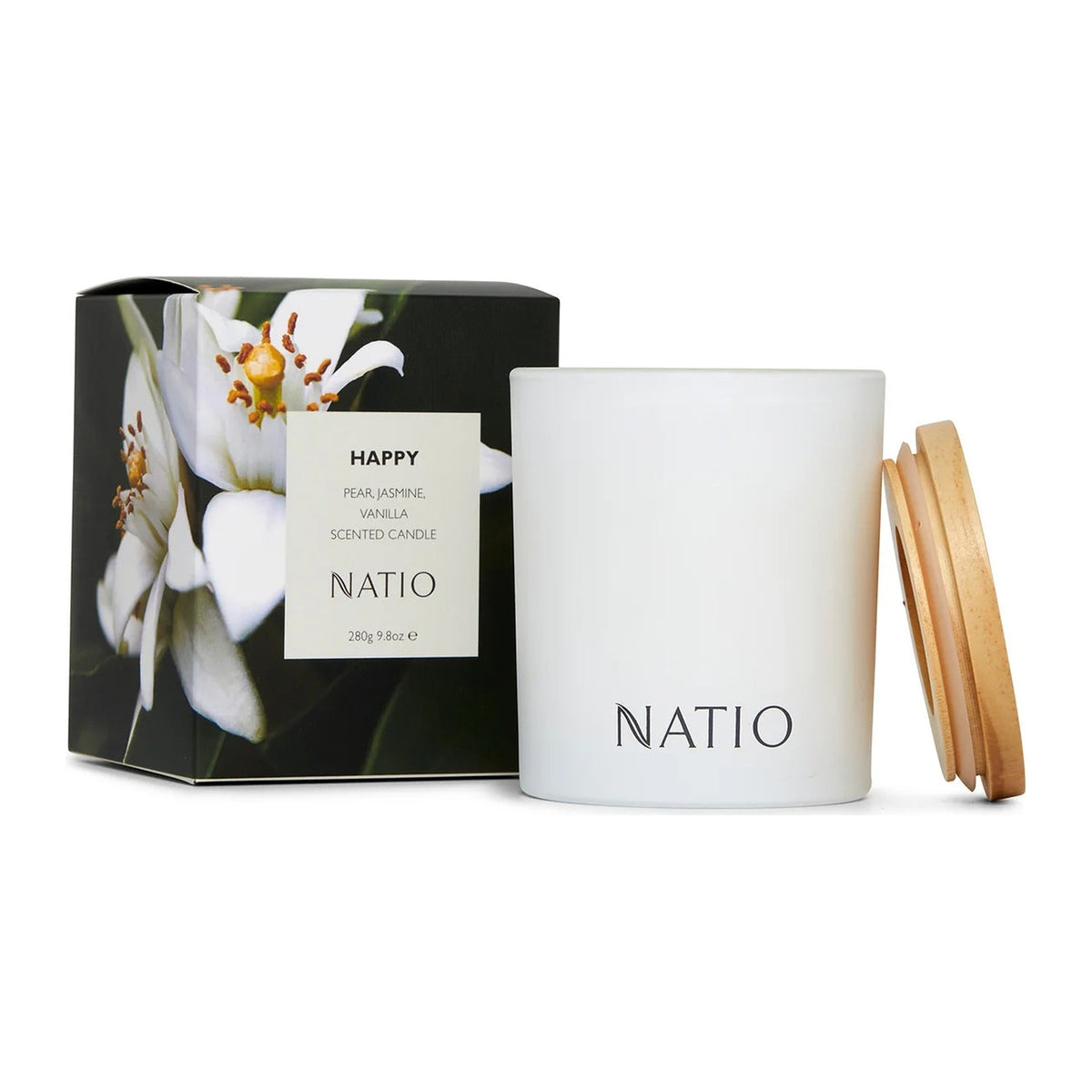Scent Candle Happy 280g 2023 by Natio, front of pack