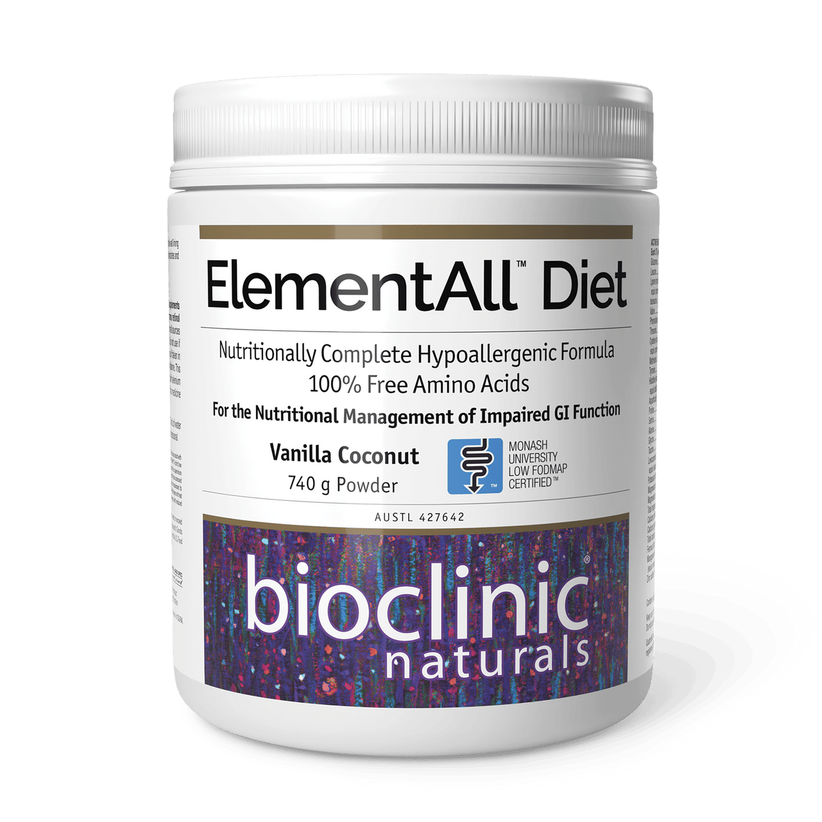 ElementAll Diet Powder Vanilla Coconut 740g-BioClinic Naturals-Matakana Pharmacy