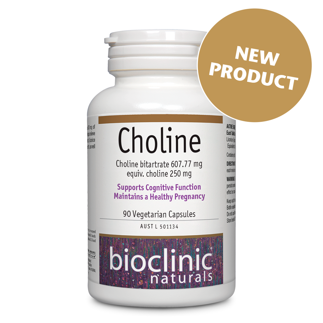 Choline 90 Caps-BioClinic Naturals-Matakana Pharmacy