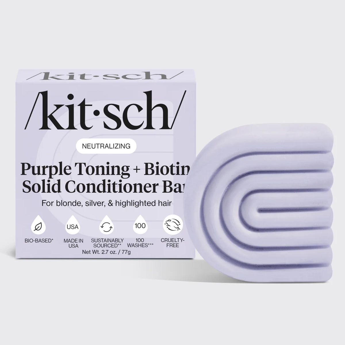 Purple Toning Conditioner Bar for Color-Treated & Grey Hair-KITSCH-Matakana Pharmacy